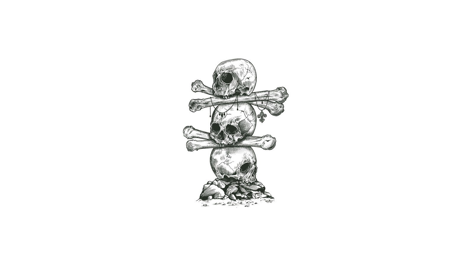 stacked skulls and bones