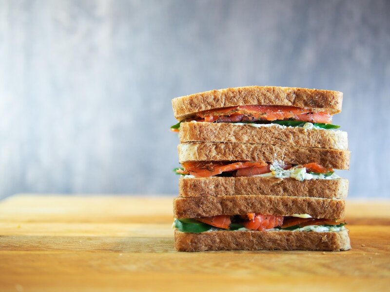 Stacked Smoked Salmon Sandwiches