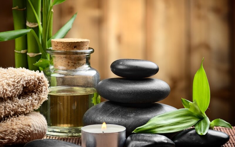 Stacked Spa Stones — Black, Serene