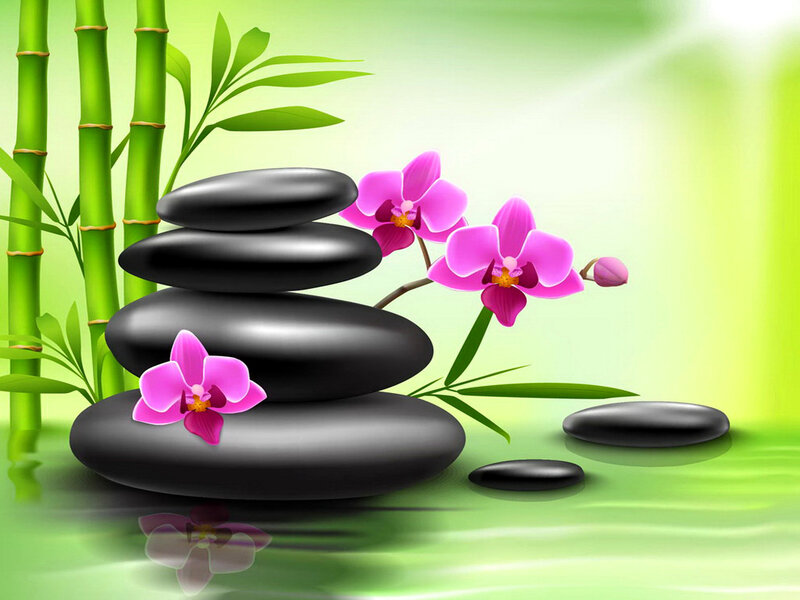 Stacked Spa Stones — Green, Serene