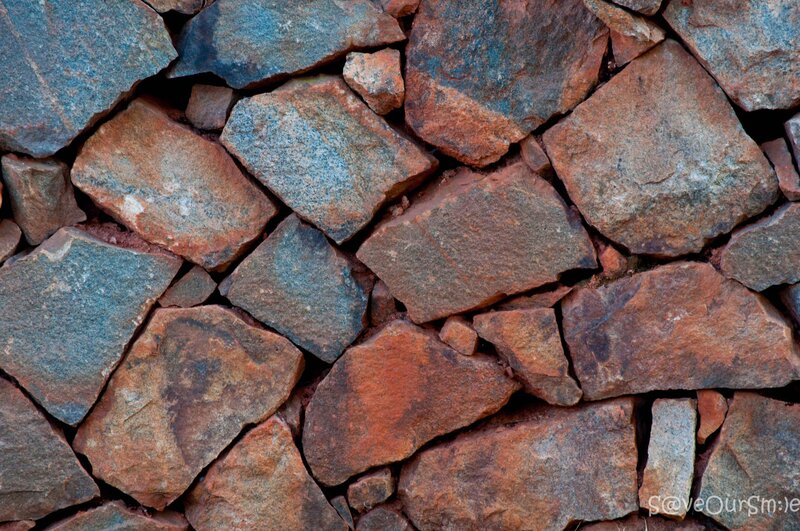 Stacked Stone Wall — Brown, Textured