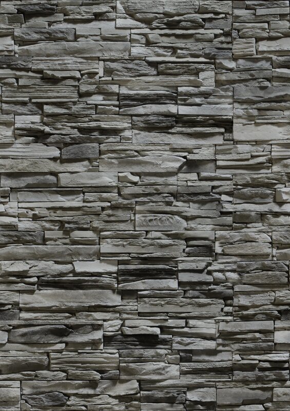 Stacked Stone Wall — Gray, Neutral