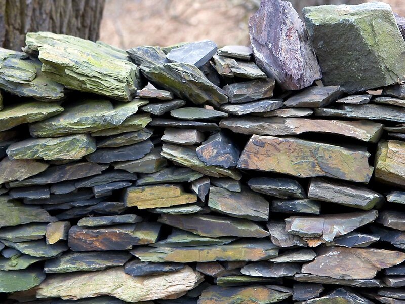 stacked stone wall
