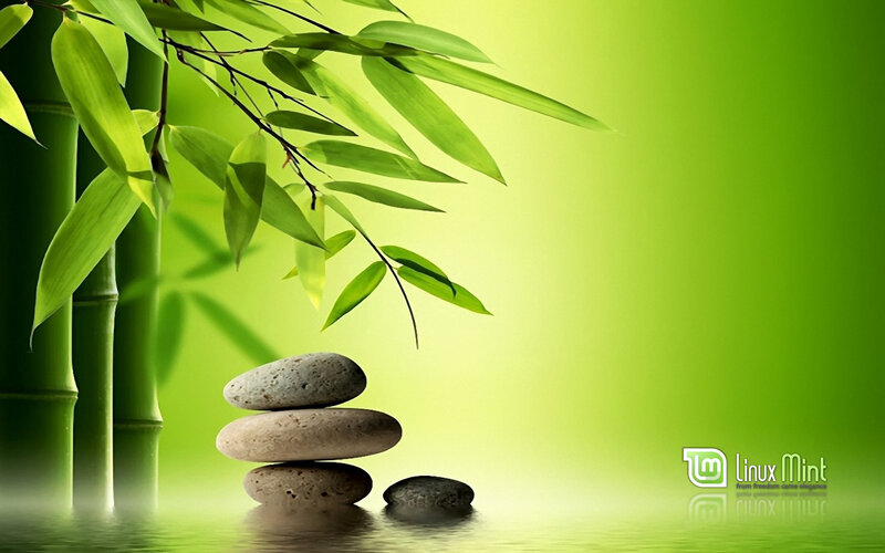 Stacked Stones and Bamboo — Green