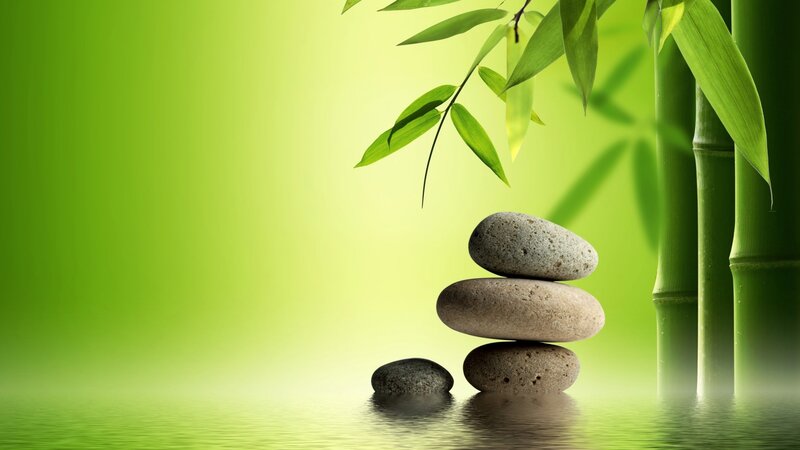 Stacked Stones and Bamboo