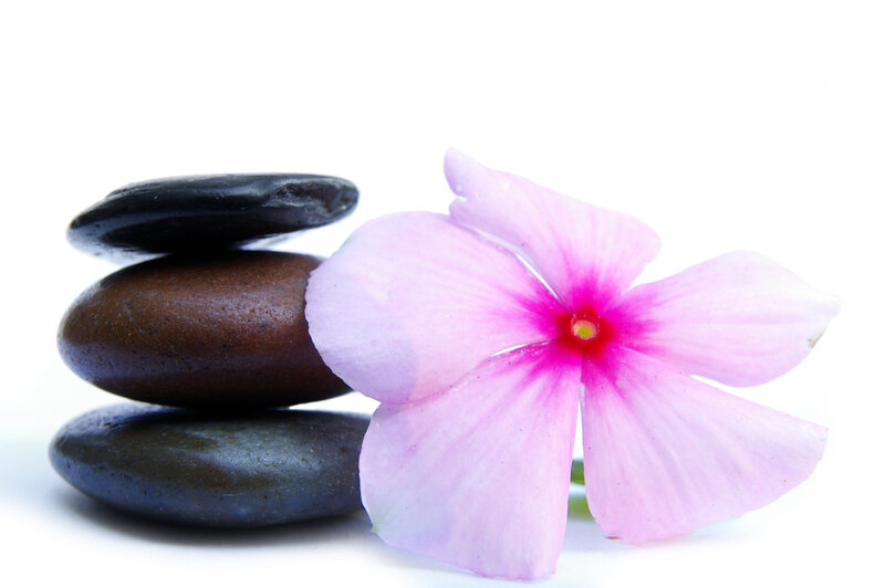 Stacked Stones and Flower