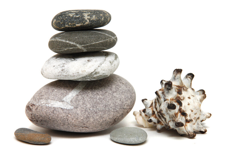 Stacked Stones and Seashell