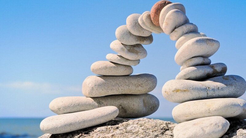 Stacked stones forming an arch