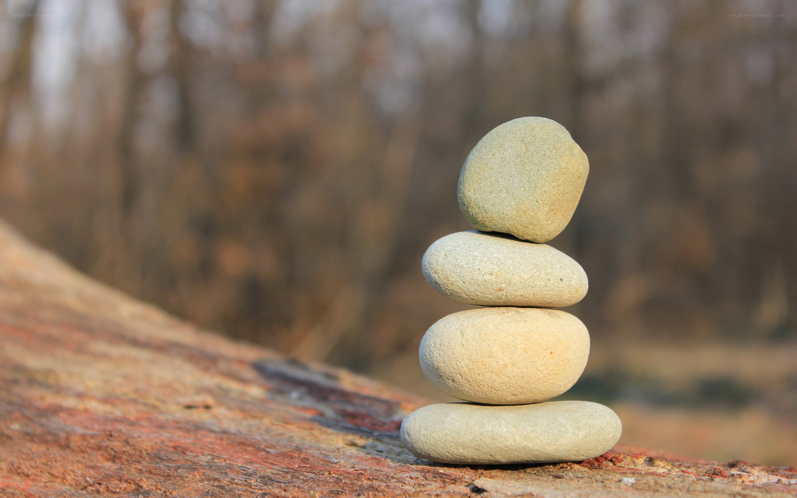 Stacked stones in nature