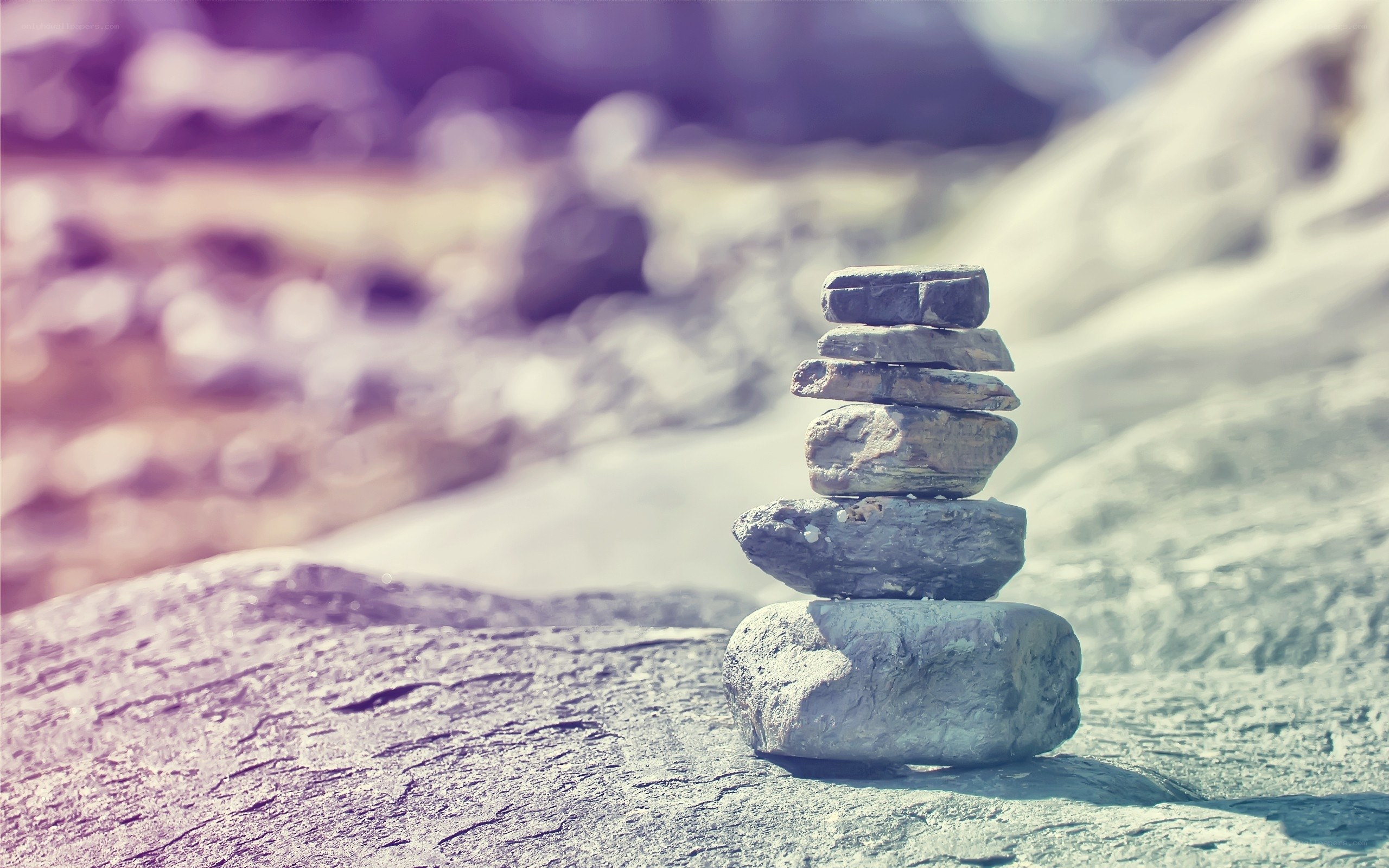 Stacked stones in nature