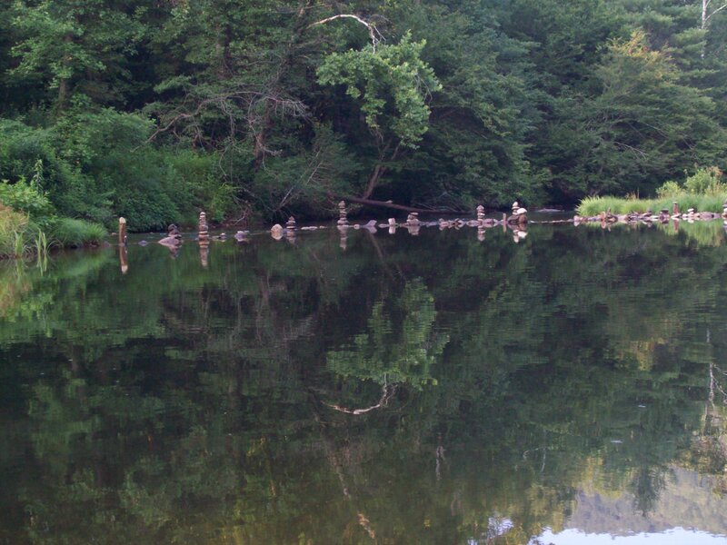 Stacked Stones in River