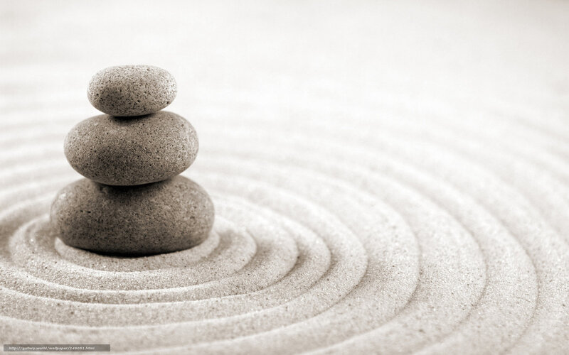 Stacked Stones in Sand — Gray, Serene
