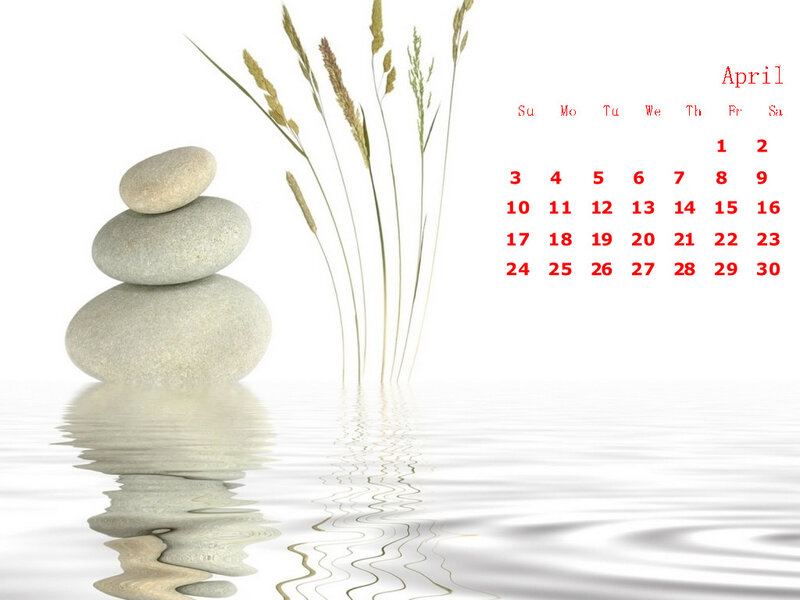 Stacked Stones in Water — White