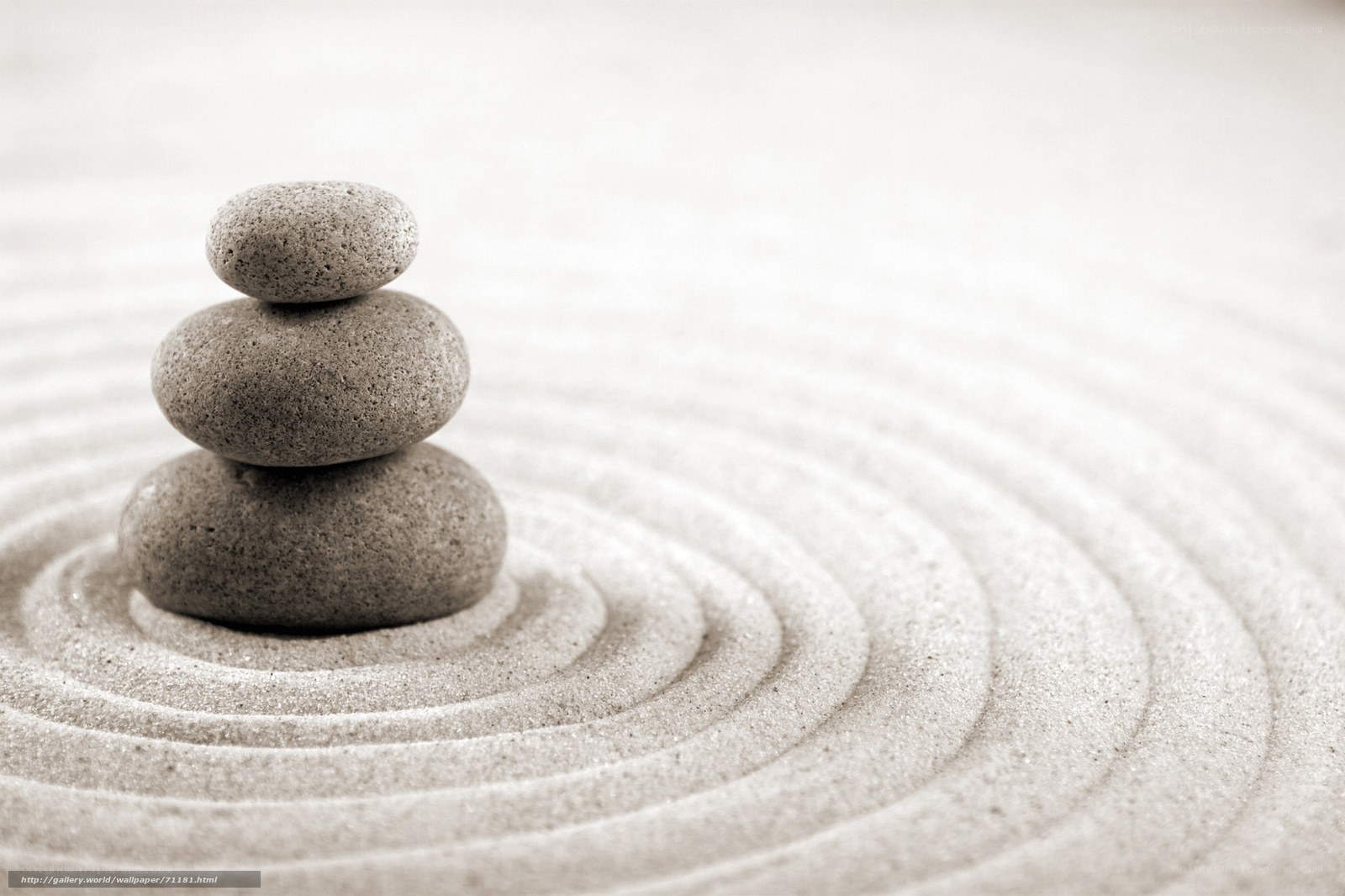 Stacked stones in zen garden