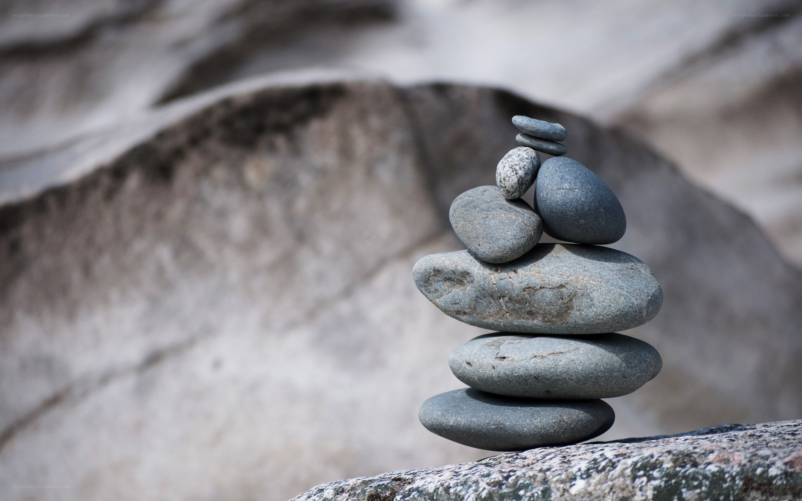 Stacked stones on a rock
