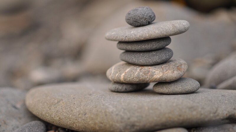 stacked stones on beach