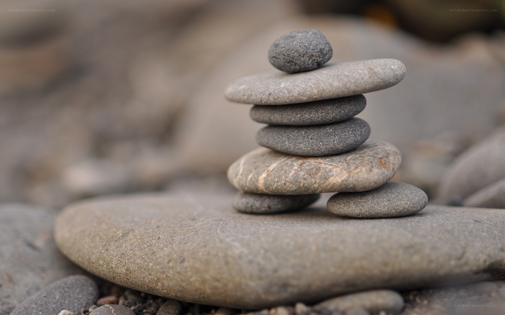 stacked stones on beach