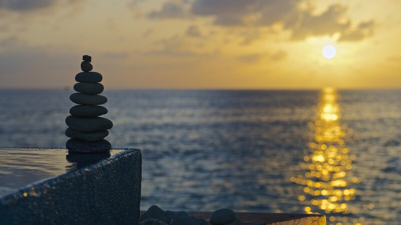 Stacked Stones on Ledge