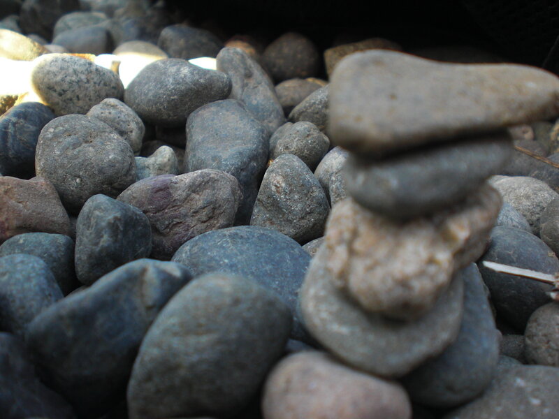 stacked stones on pebbles