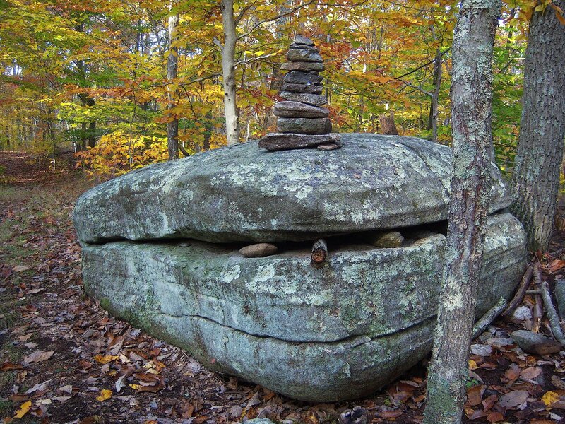 Stacked Stones on Rock — Green