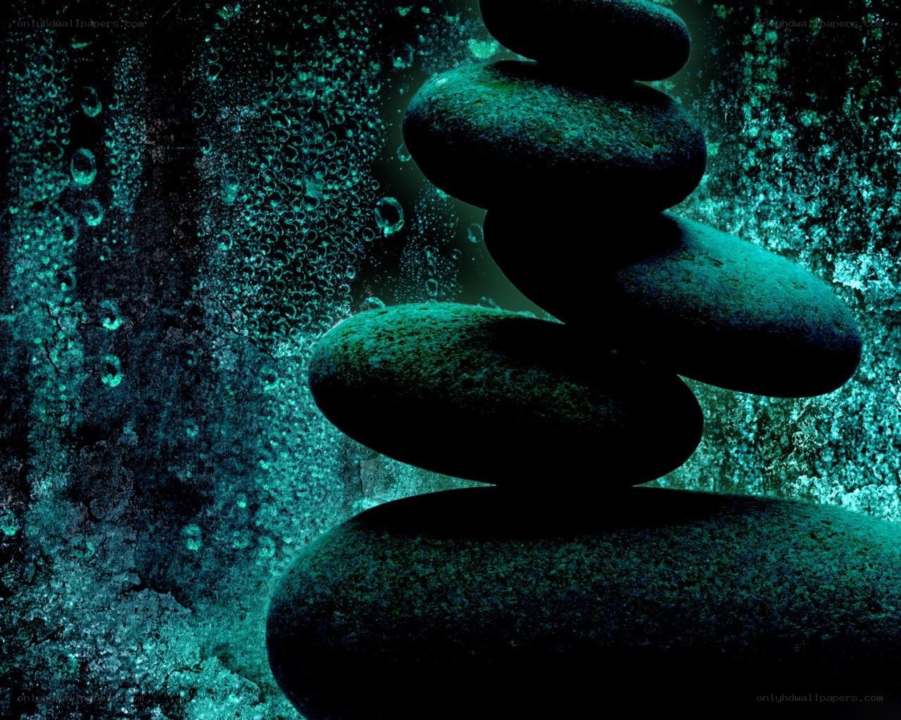 Stacked stones underwater