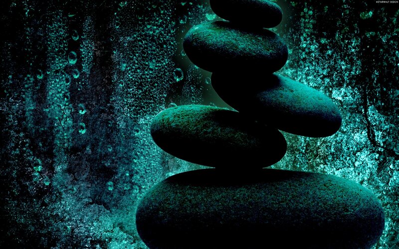 Stacked Stones Underwater — Black