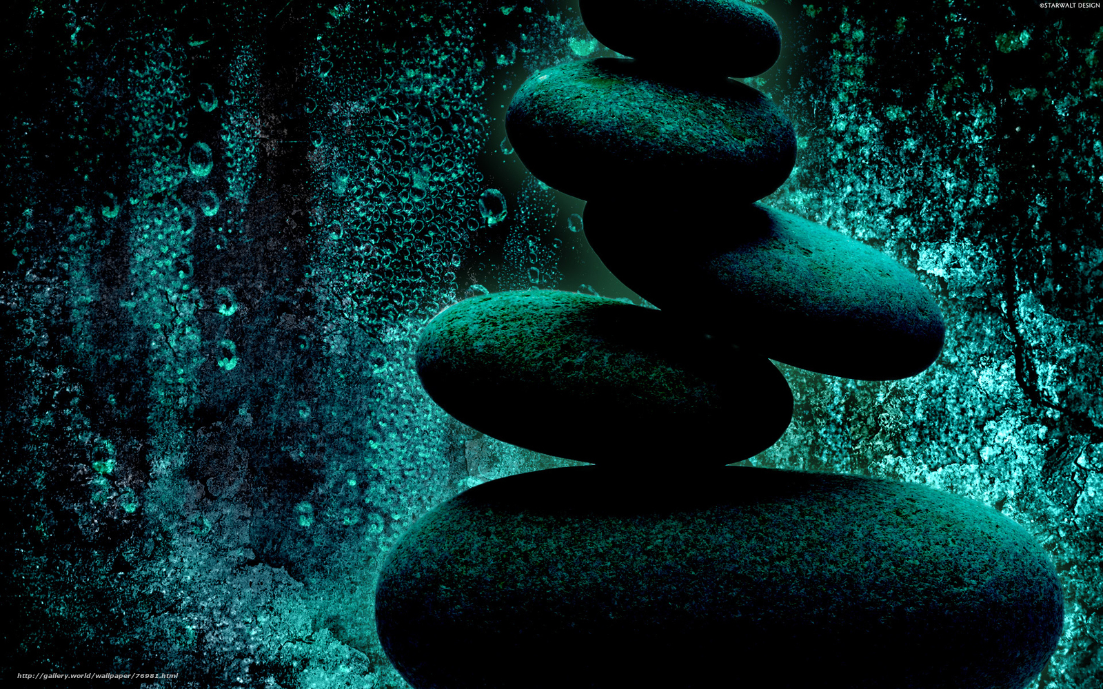 Stacked stones underwater