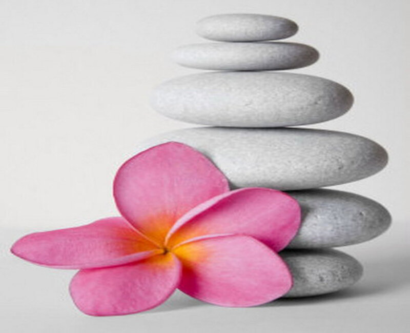 Stacked Stones with Flower — Pink