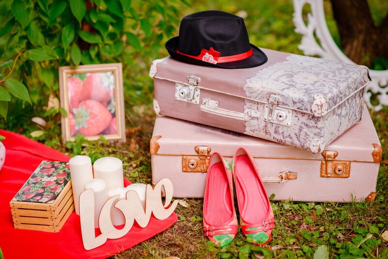 Stacked Suitcases and Shoes