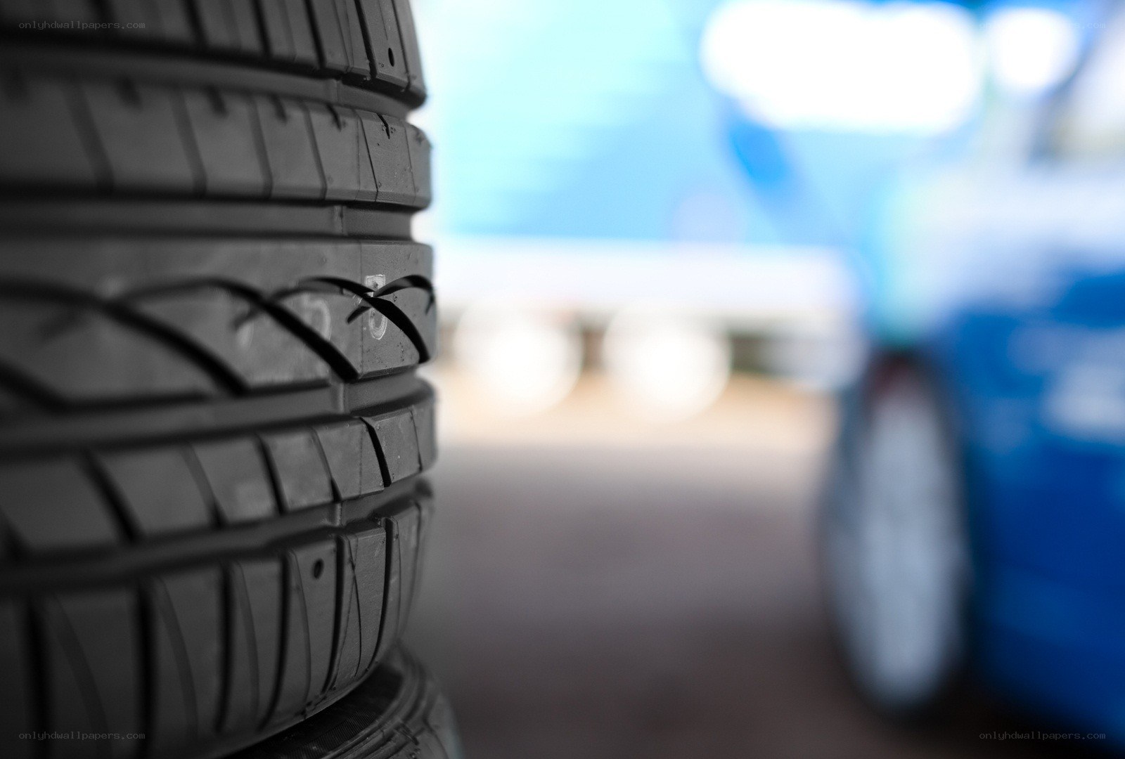 stacked tires in garage