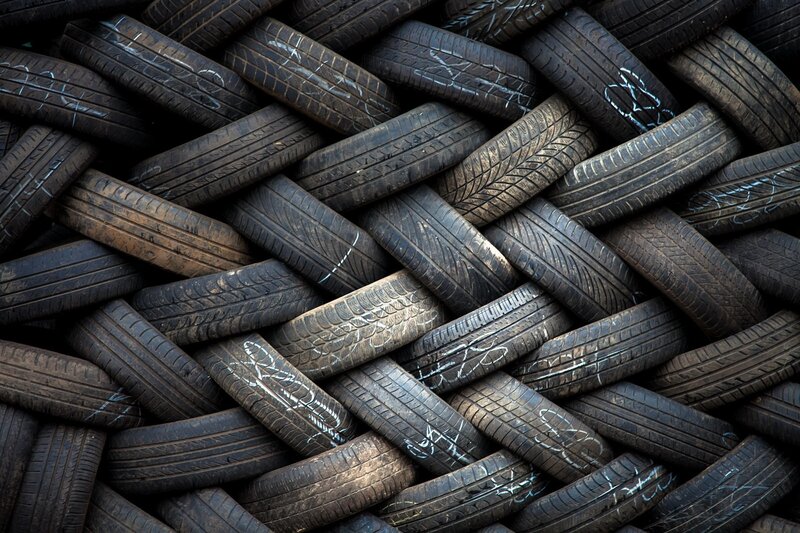 Stacked Used Tires