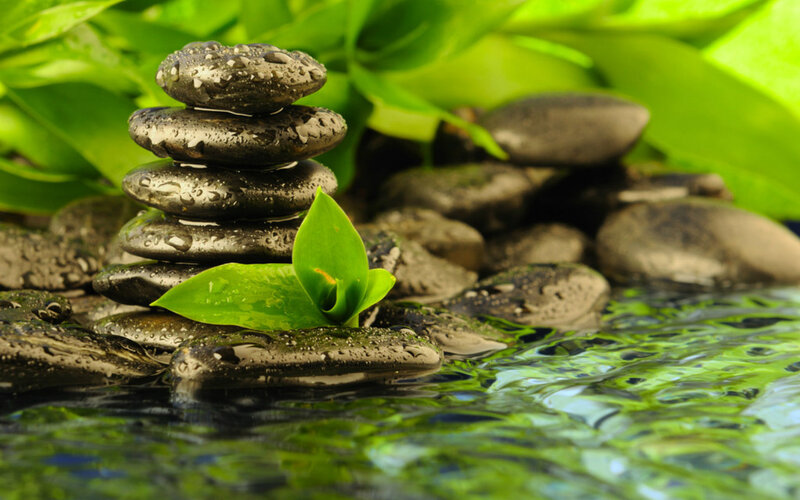 Stacked Wet Stones — Green