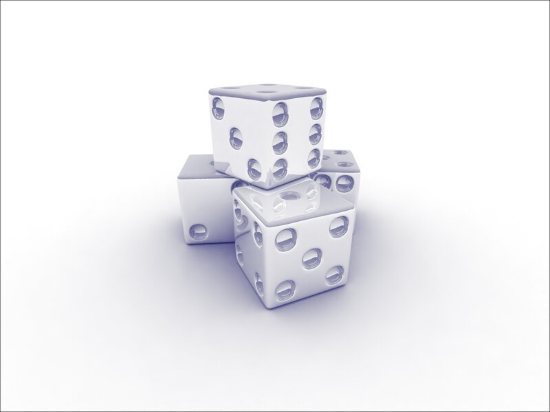 stacked white dice