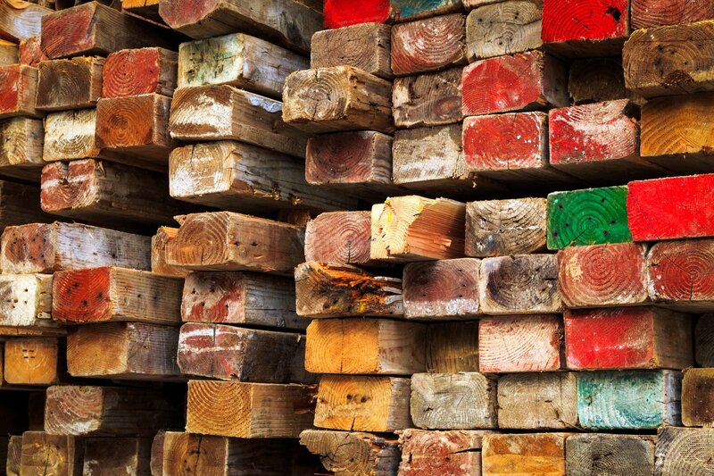Stacked Wooden Beams
