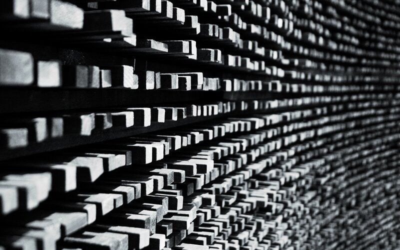 Stacked Wooden Blocks — Black
