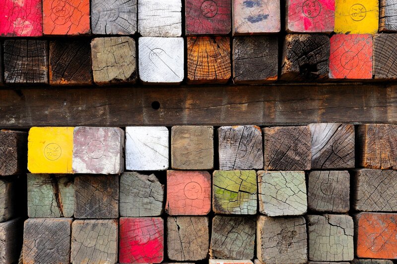 Stacked Wooden Blocks — Brown