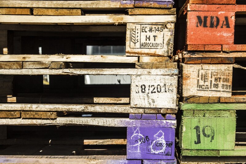 Stacked Wooden Pallets