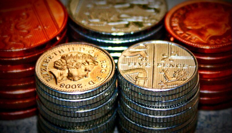 Stacks of British coins