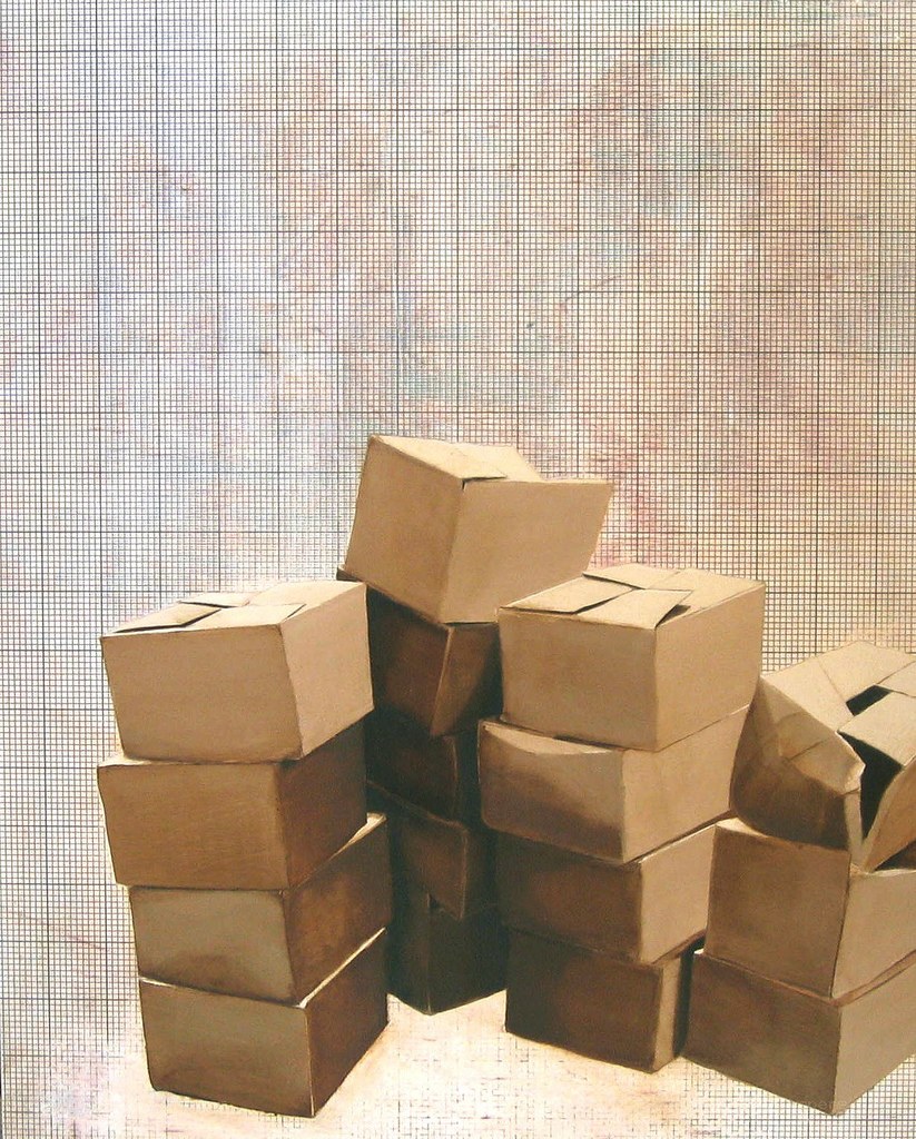 Stacks of cardboard boxes