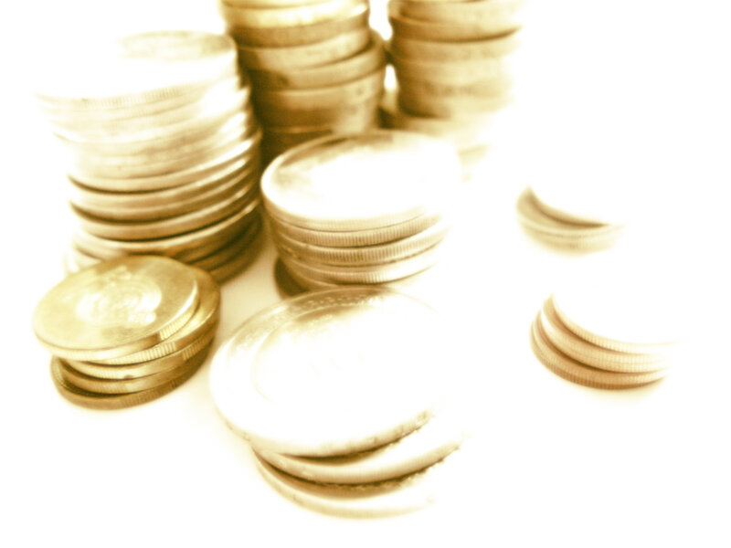 Stacks of Coins — White