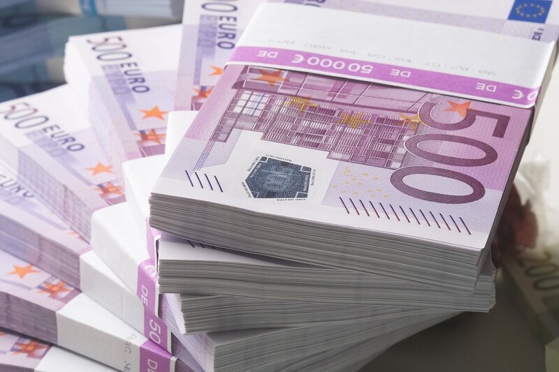 Stacks of Euro Banknotes