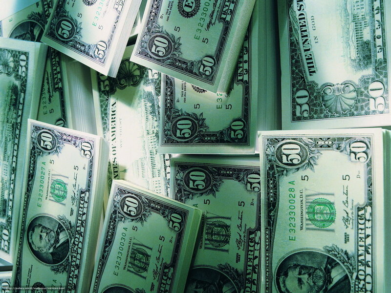 stacks of fifty dollar bills