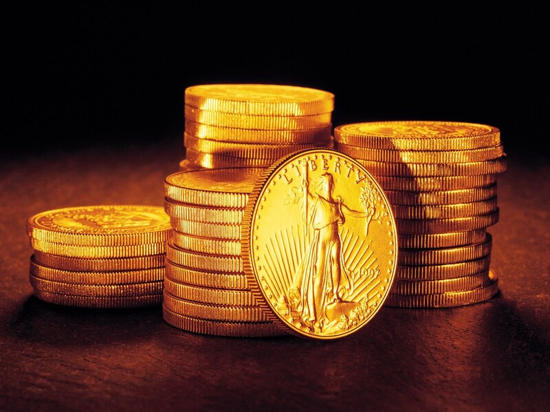stacks of gold coins