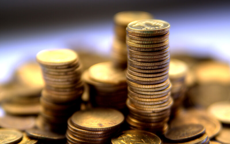 Stacks of Gold Coins — Dramatic, Photograph