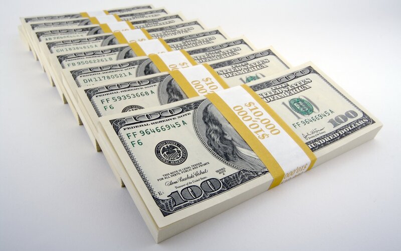 stacks of hundred-dollar bills