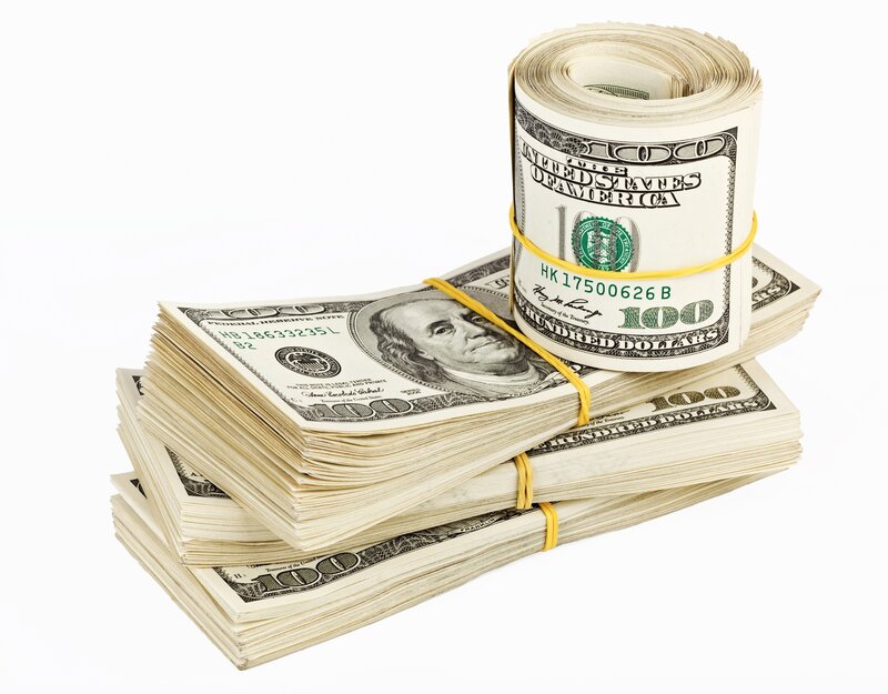 stacks of hundred-dollar bills