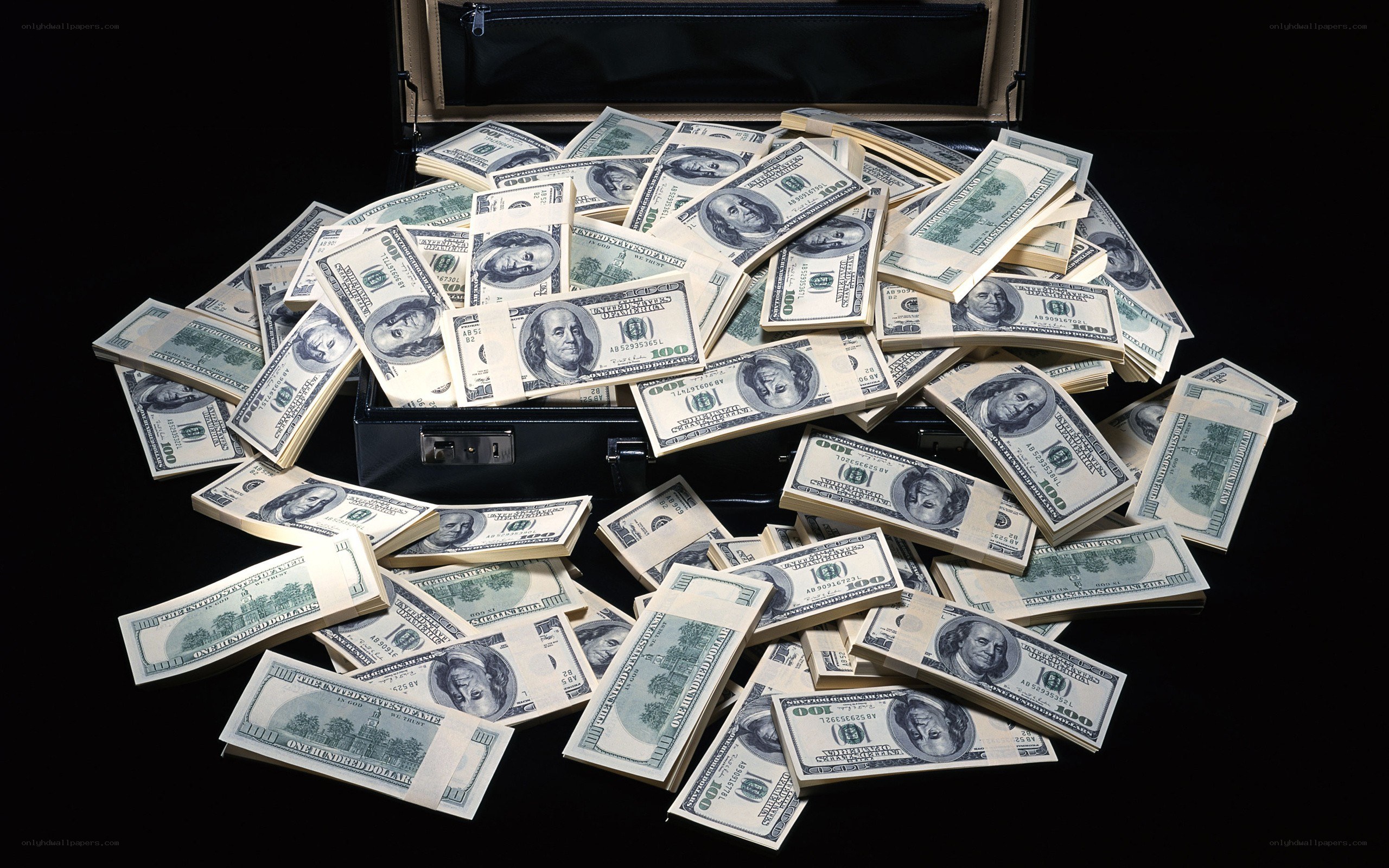 Stacks of hundred-dollar bills