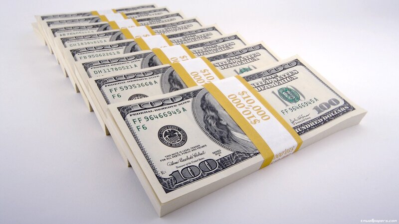 Stacks of Hundred-dollar Bills — White, Neutral