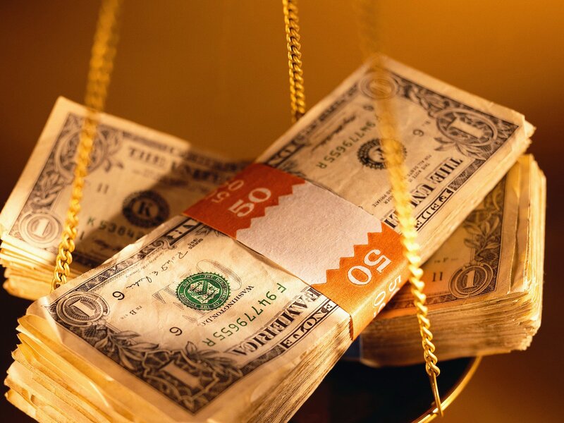 stacks of one-dollar bills