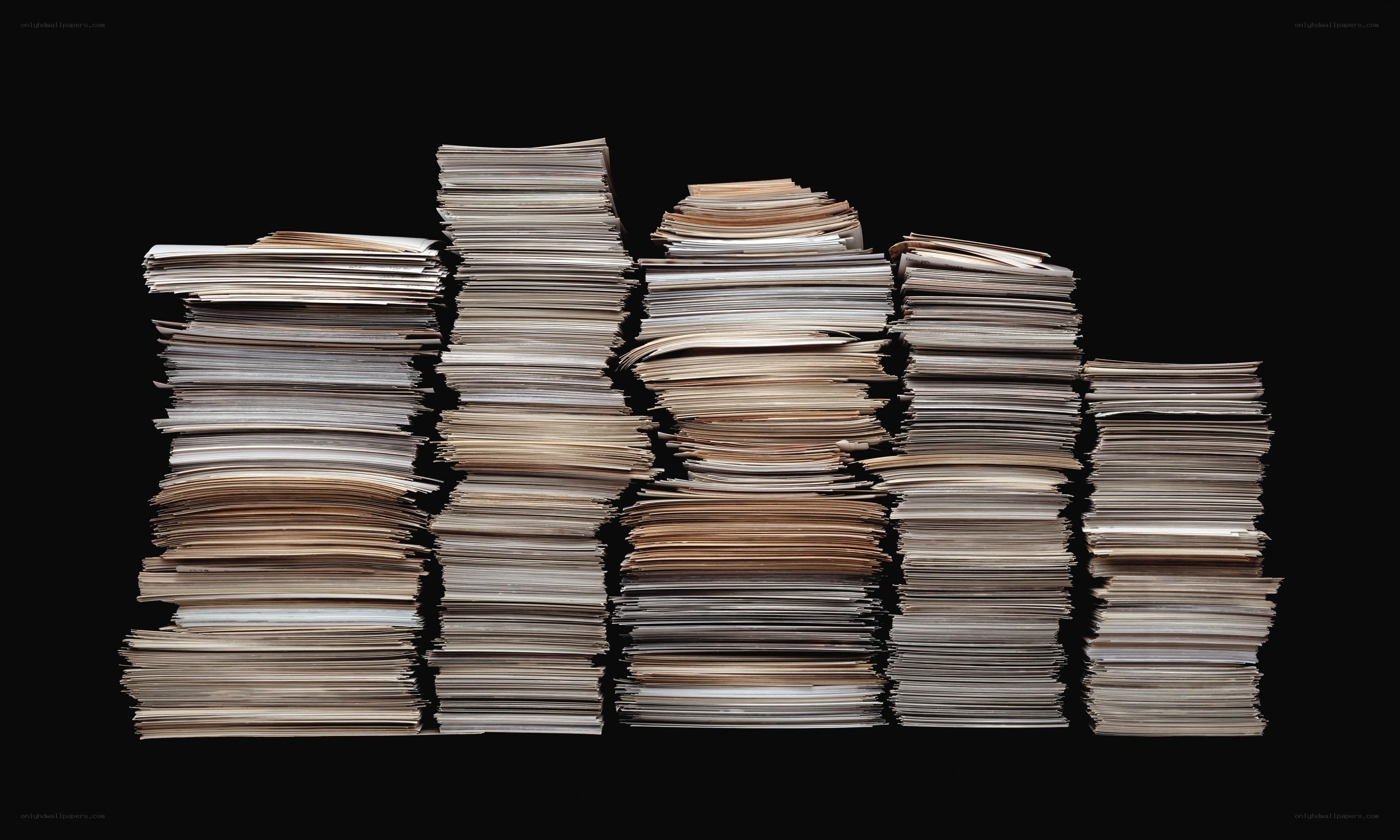 stacks of paper sheets